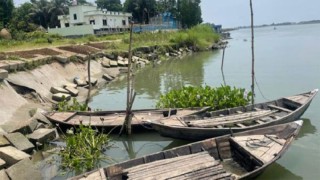 মেঘনা নদীর মতলবে স্থায়ী প্রতিরক্ষা বাঁধে ধস
