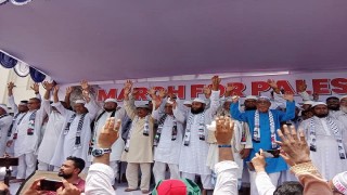 ভোলায়'মার্চ ফর প্যালেস্টাইন’ কর্মসূচিতে মানুষের ঢল