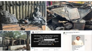 মানবেন্দ্র ঘোষের বাড়িতে আগুন ও মূর্তি উড়িয়ে দেয়ার ঘটনায় কেন প্রতিক্রিয়া নেই আ.লীগ ও দিল্লির!