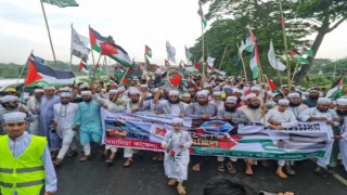 দাউদকান্দির বানিয়াপাড়ার দরবার শরীফে গাজায় ইসরায়েলি গণহত্যার প্রতিবাদে বিক্ষোভে