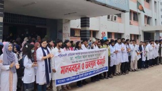 নিরাপত্তা, তদন্ত ও হাসপাতাল চালুর দাবিতে পটুয়াখালী মেডিকেল কলেজে ইন্টার্ন চিকিৎসকদের টানা আন্দোলন
