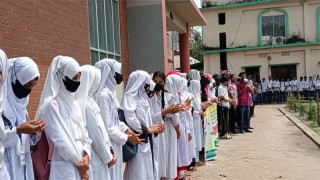 ছাত্রদল কর্মী পারভেজের হত্যাকারীদের দ্রুত গ্রেফতারের দাবীতে বকশীগঞ্জে মানববন্ধন