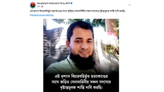 ‘তৌহিদুল হত্যাকাণ্ডের সাথে জড়িত সেনা সদস্যের’ দৃষ্টান্তমূলক শাস্তির দাবি জানালো বিএনপি