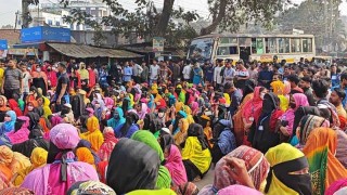 ফতুল্লায় শ্রমিকদের সড়ক অবরোধ ও বিক্ষোভ